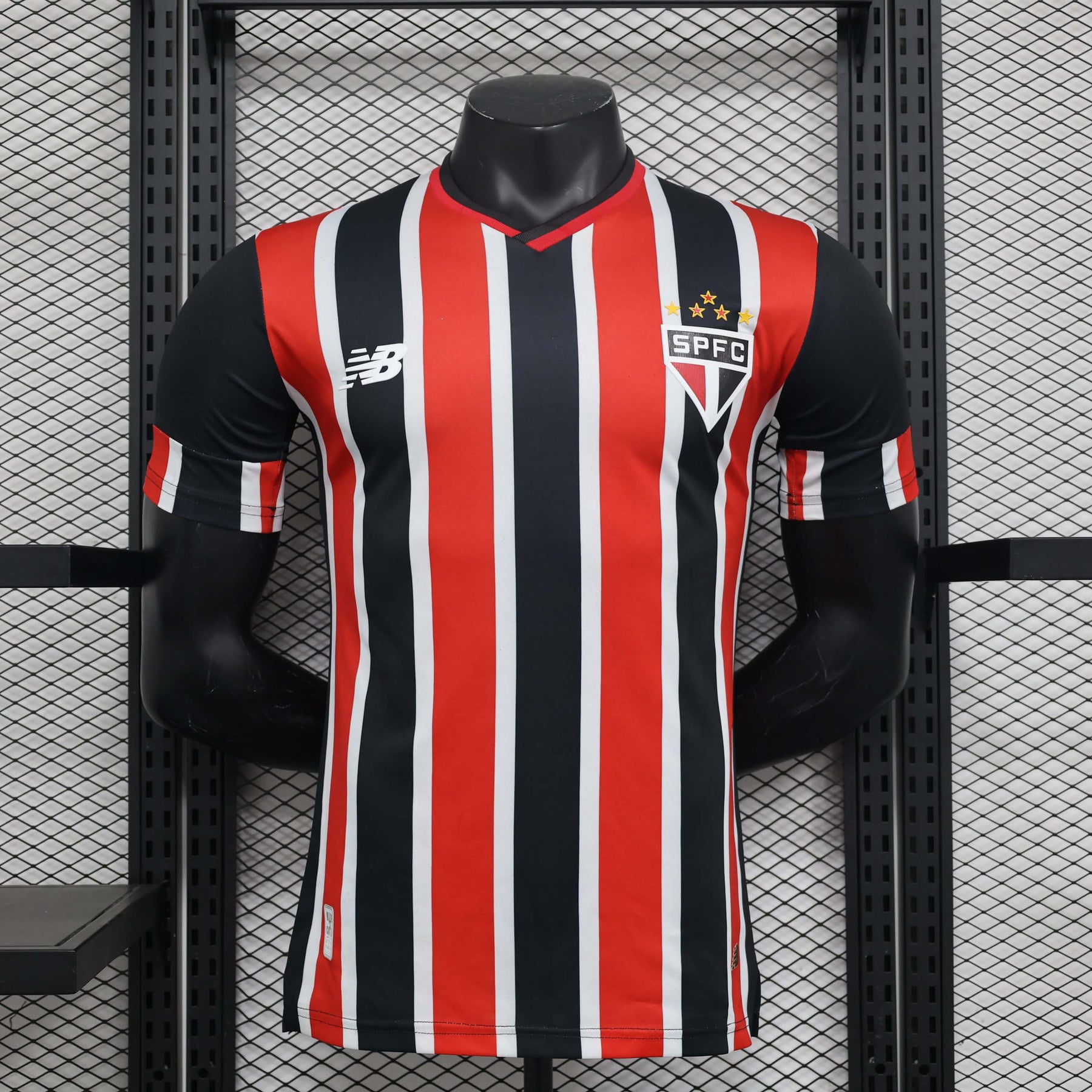 Camisa São Paulo II 24/25 - Jogador Masculina - Vermelho, Branco e Preto