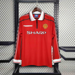 Camisa Manchester United Home 98/99 - Versão Retro Manga Longa