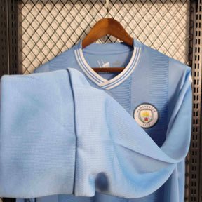 Camisa Manchester City Home Manga Longa 23/24 - Versão Torcedor