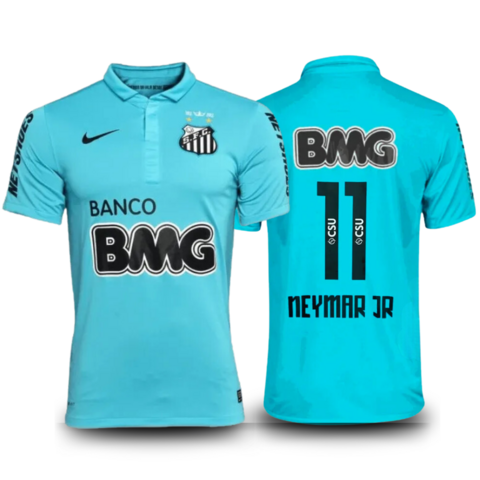 Camisa Santos 2012 III (# NEYMAR JR - 11) - Versão Retro - Azul